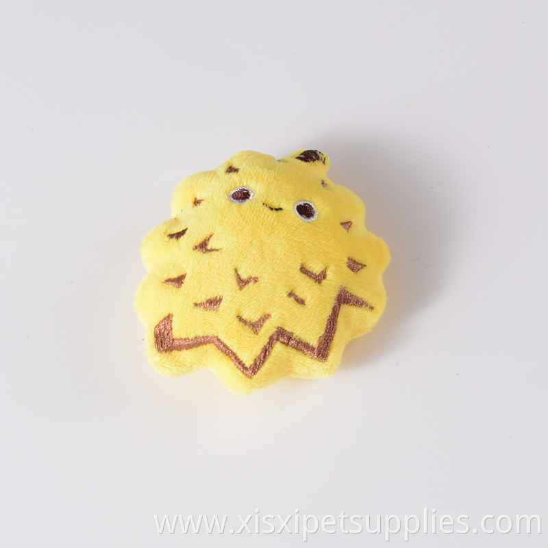 Hot selling cute fruit shape plush interactive catnip chew pet cat toy